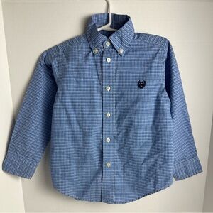 Chaps Blue Plaid Button Down Shirt for Kids